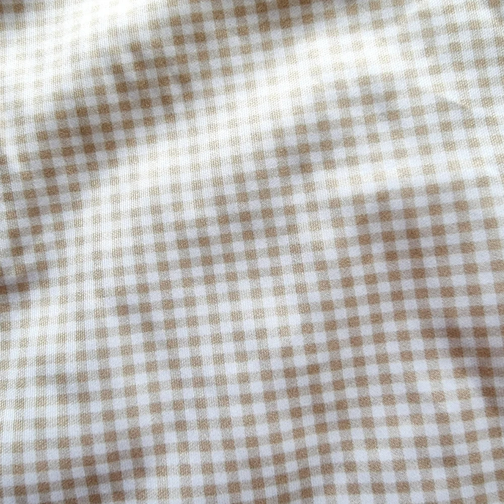 Handmade, Beige / Light Brown + White Gingham Check Strapless Short Dress Size S - Picture 10 of 10